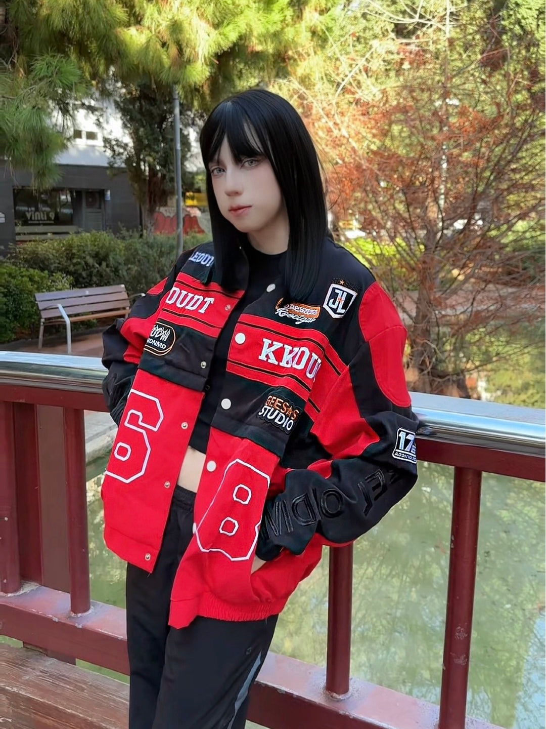 [25SS RESTOCKS] GKIKZ MOUDT KKOUB MOTOSPORTS JACKET (RED/PINK)