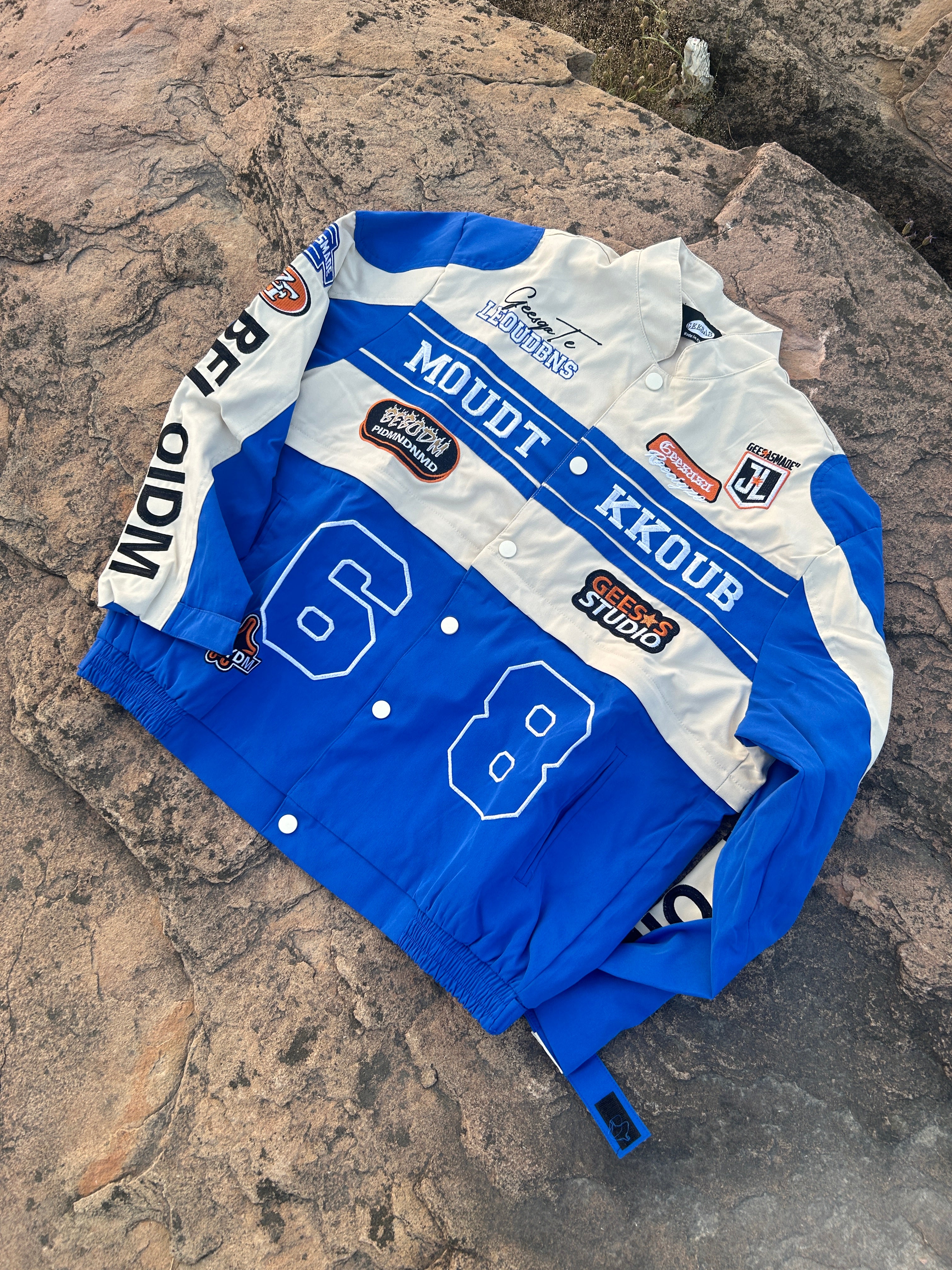 [25SS Restocks] Moudt Kkoub Motosports Jacket (Black/Blue)