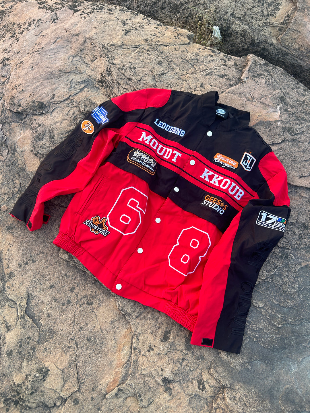 [25SS RESTOCKS] GKIKZ MOUDT KKOUB MOTOSPORTS JACKET (RED/PINK)