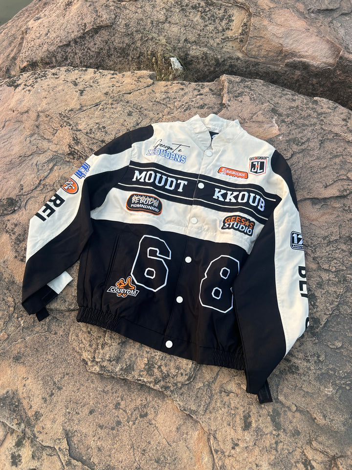 [25SS RESTOCKS] GKIKZ MOUDT KKOUB MOTOSPORTS JACKET (BLACK/BLUE)