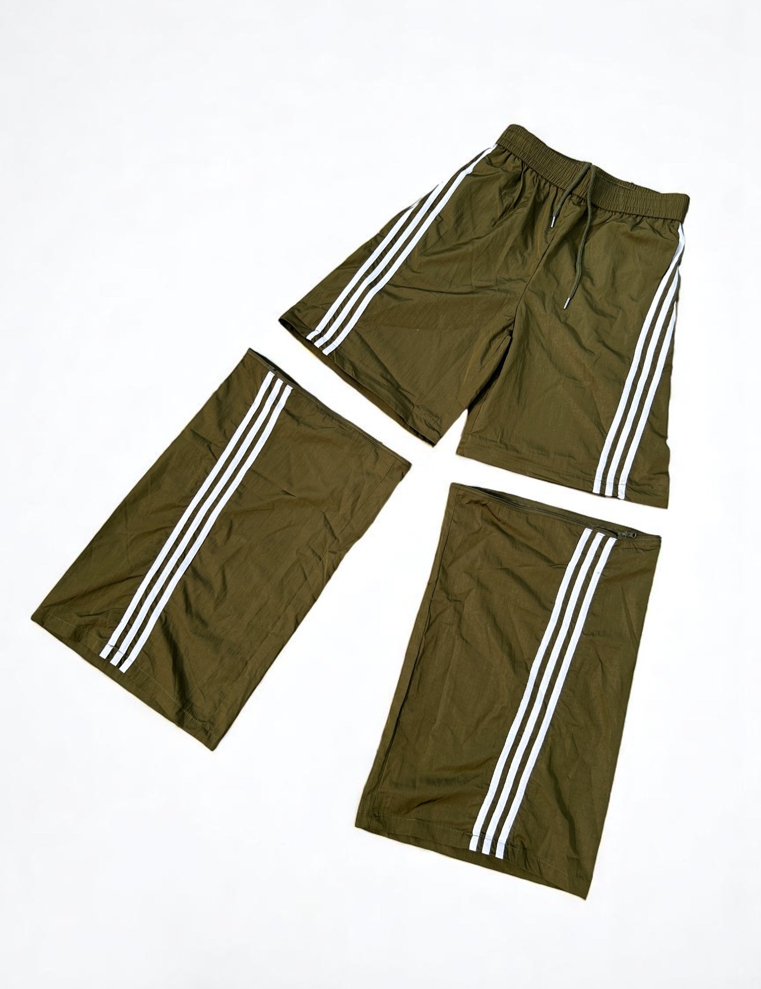 [25SS RESTOCKS] GKIKZ TRI-STRIPE CURVE DETACHABLE WIDE LEG PANTS