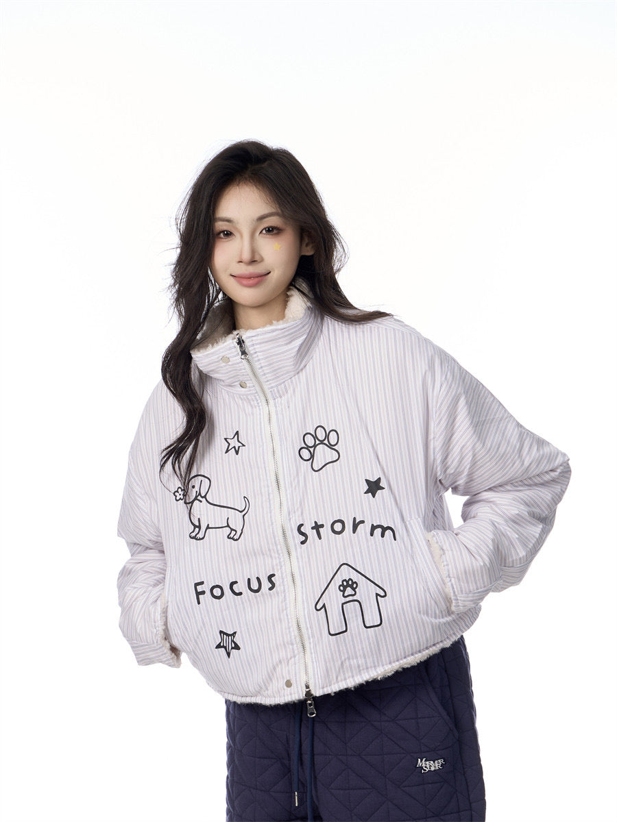 GKIKZ FOCUS STORM REVERSIBLE LAMBWOOL JACKET