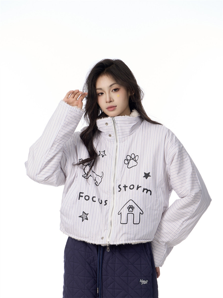 GKIKZ FOCUS STORM REVERSIBLE LAMBWOOL JACKET