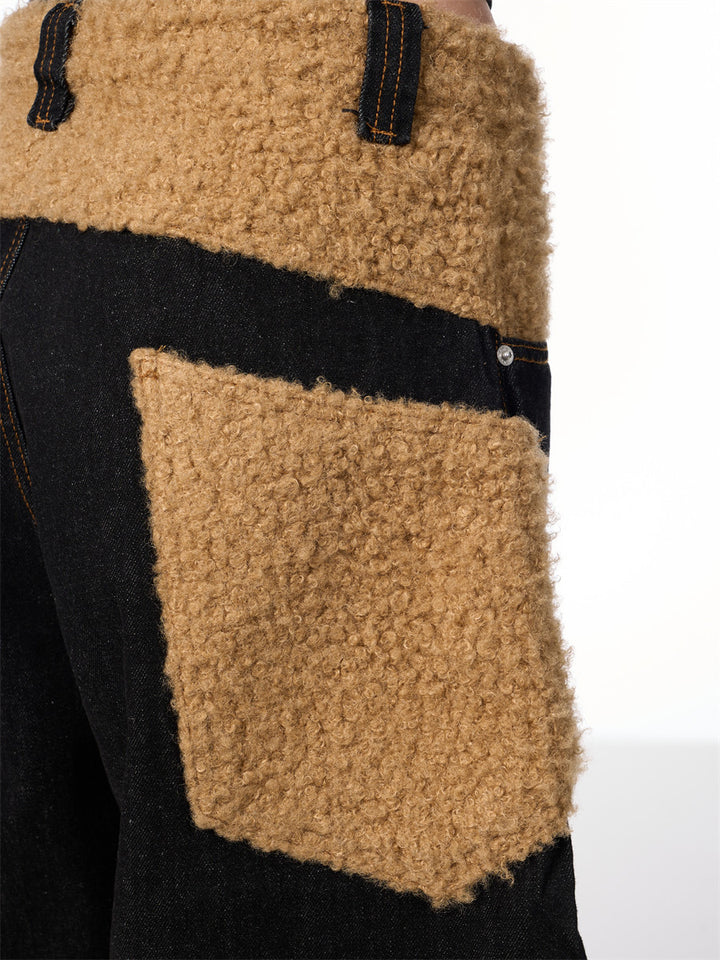 GKIKZ FLEECE BIG-POCKET SCIMITAR BAGGY JEANS