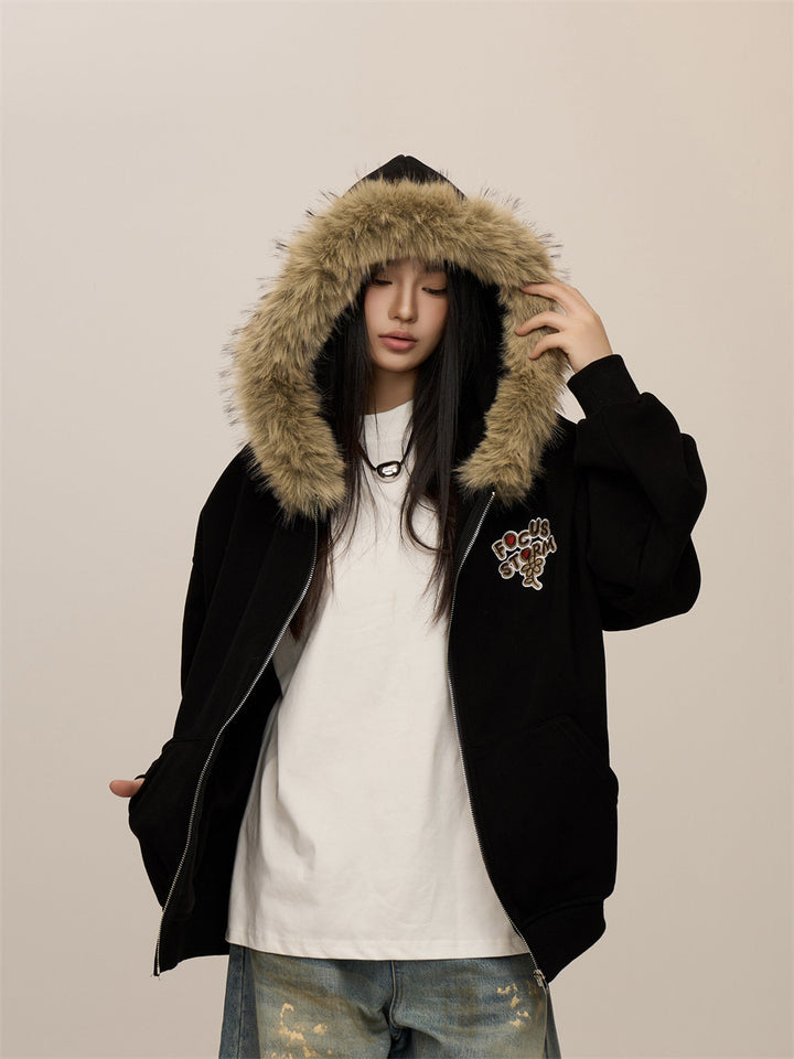 [CHRISTMAS SPECIAL] GKIKZ FOCUS STORM FURRY CARDIGAN ZIPPER JACKET