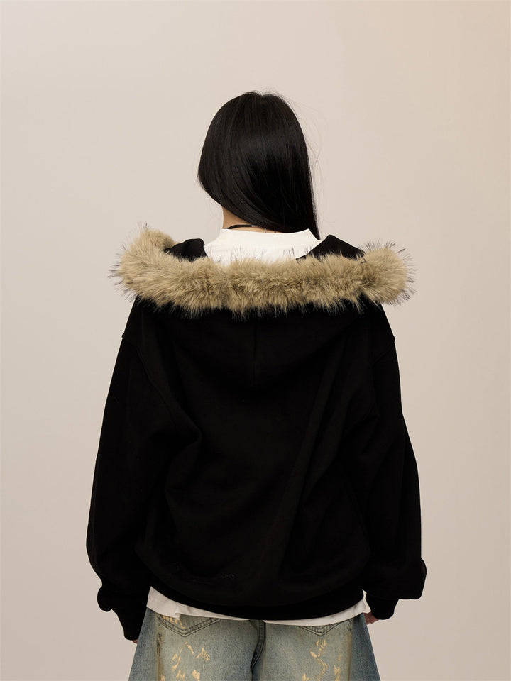 [CHRISTMAS SPECIAL] GKIKZ FOCUS STORM FURRY CARDIGAN ZIPPER JACKET