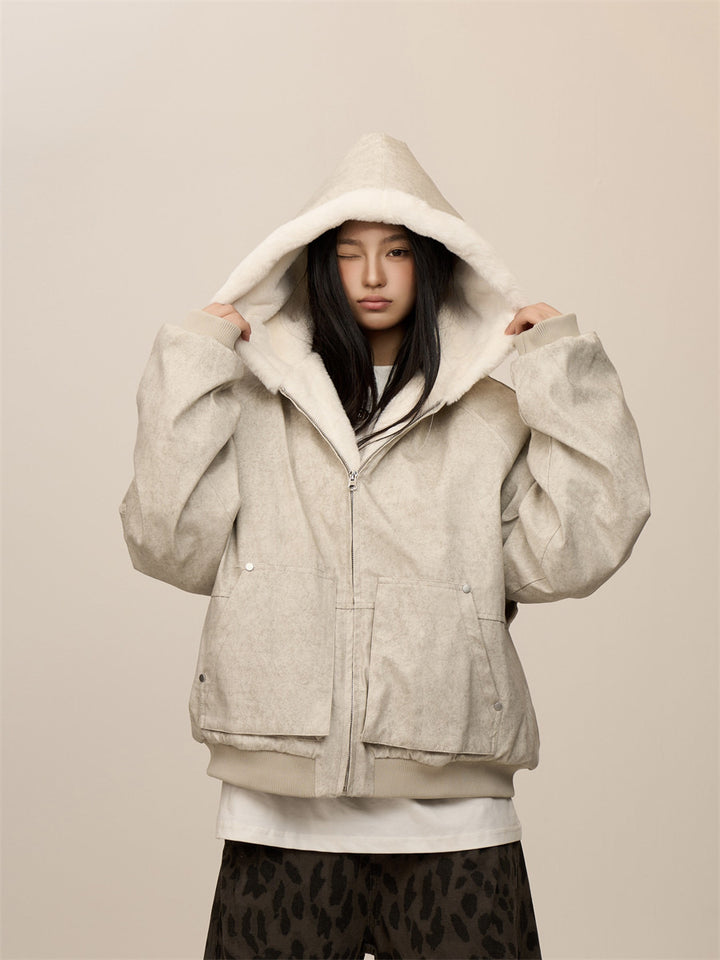 [CHRISTMAS SPECIAL] GKIKZ ARTIFICIAL MINK HAIR MARBLE MOUNTAIN CARVING HEAVY COTTON JACKET