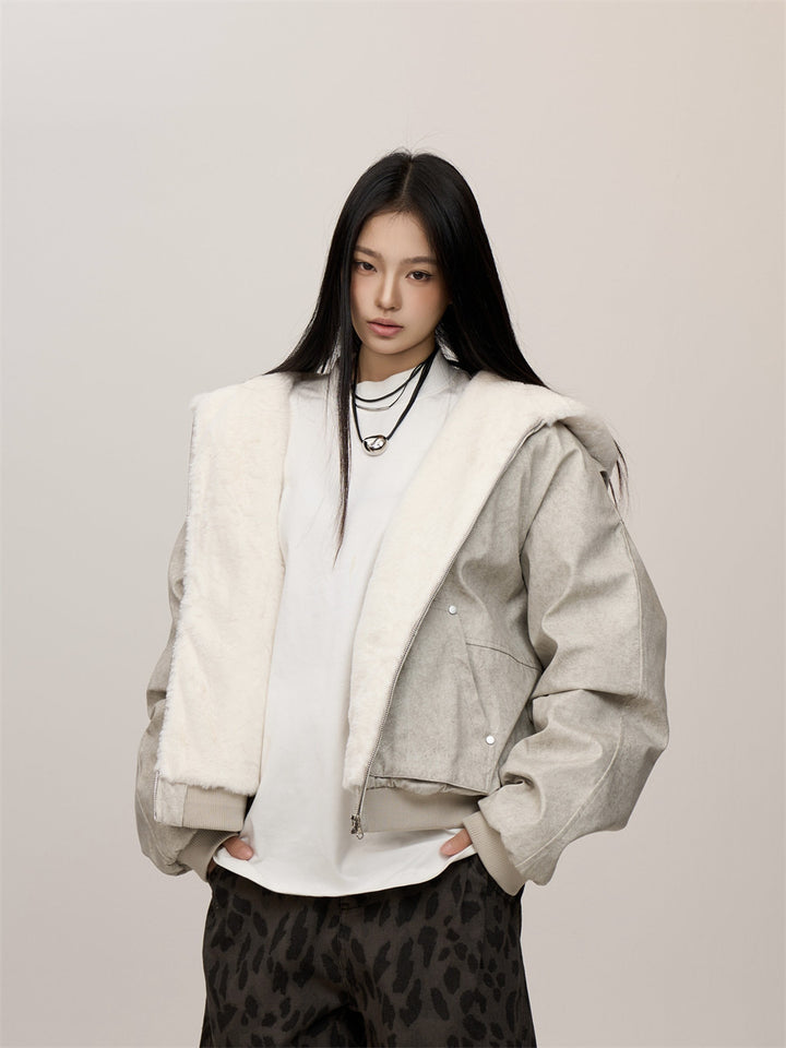 [CHRISTMAS SPECIAL] GKIKZ ARTIFICIAL MINK HAIR MARBLE MOUNTAIN CARVING HEAVY COTTON JACKET