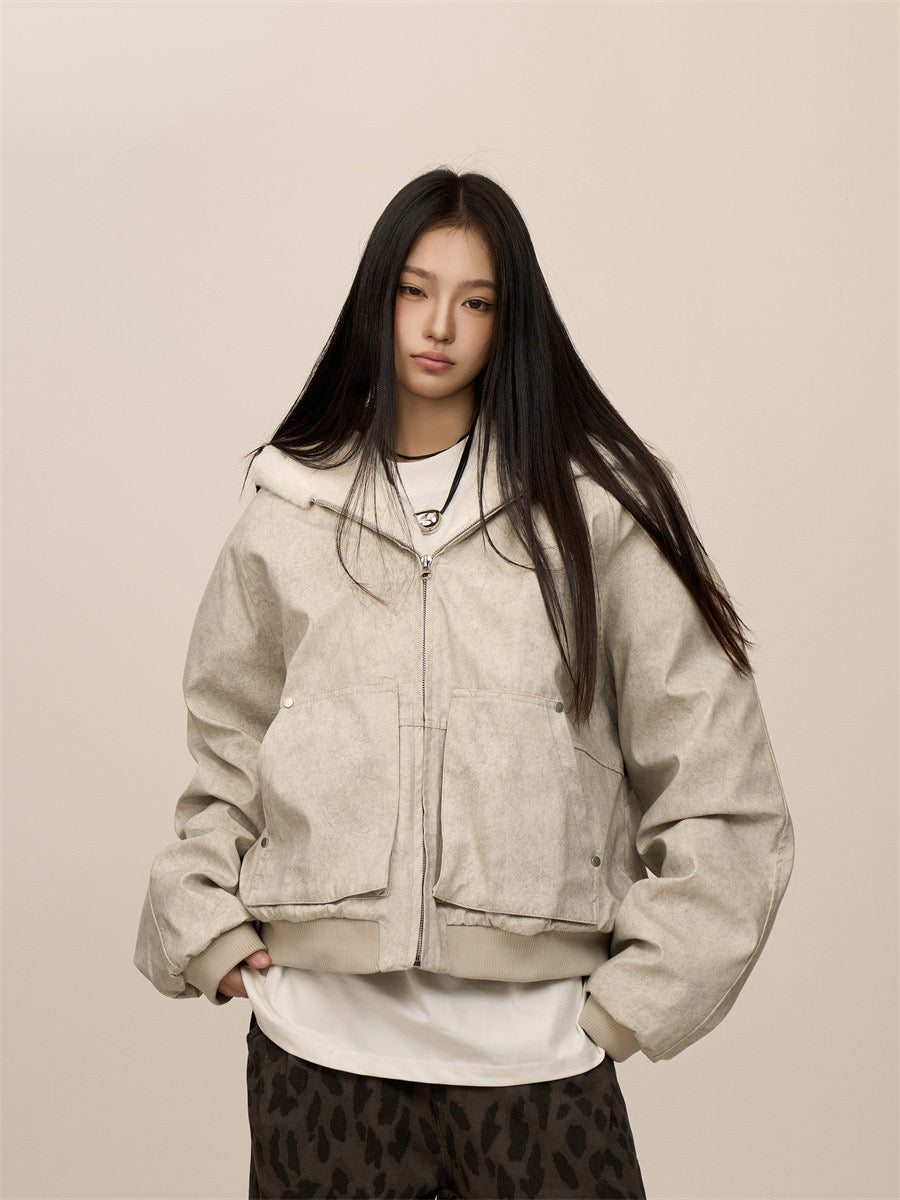 [CHRISTMAS SPECIAL] GKIKZ ARTIFICIAL MINK HAIR MARBLE MOUNTAIN CARVING HEAVY COTTON JACKET