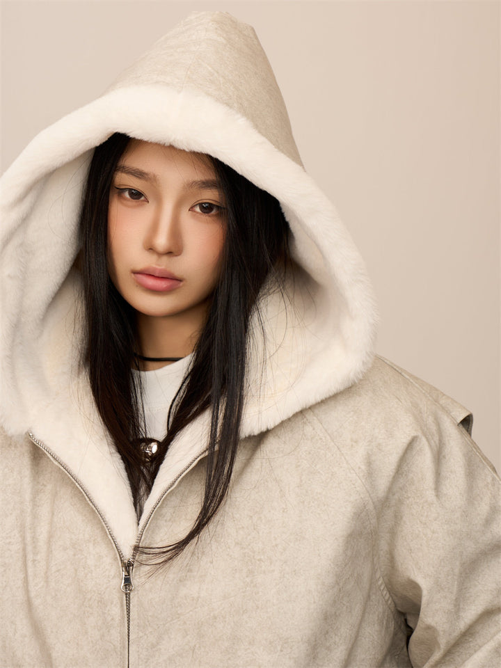 [CHRISTMAS SPECIAL] GKIKZ ARTIFICIAL MINK HAIR MARBLE MOUNTAIN CARVING HEAVY COTTON JACKET