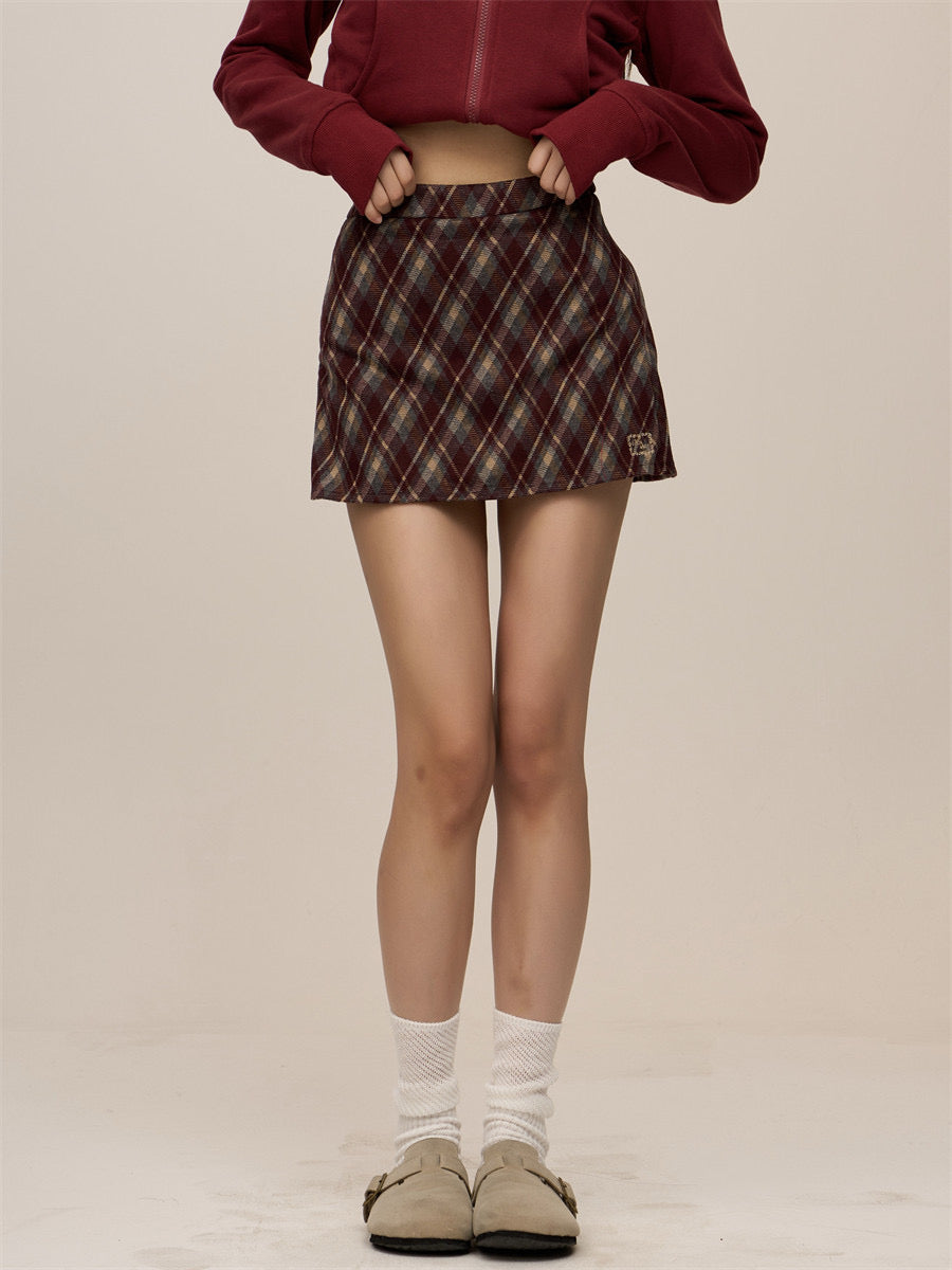 [CHRISTMAS SPECIAL] GKIKZ RETRO SLIM PLAID SKIRT