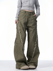 GKIKZ RAW EDGE SLASHERS MULTI-POCKET CARGO PANTS