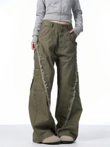 GKIKZ RAW EDGE SLASHERS MULTI-POCKET CARGO PANTS