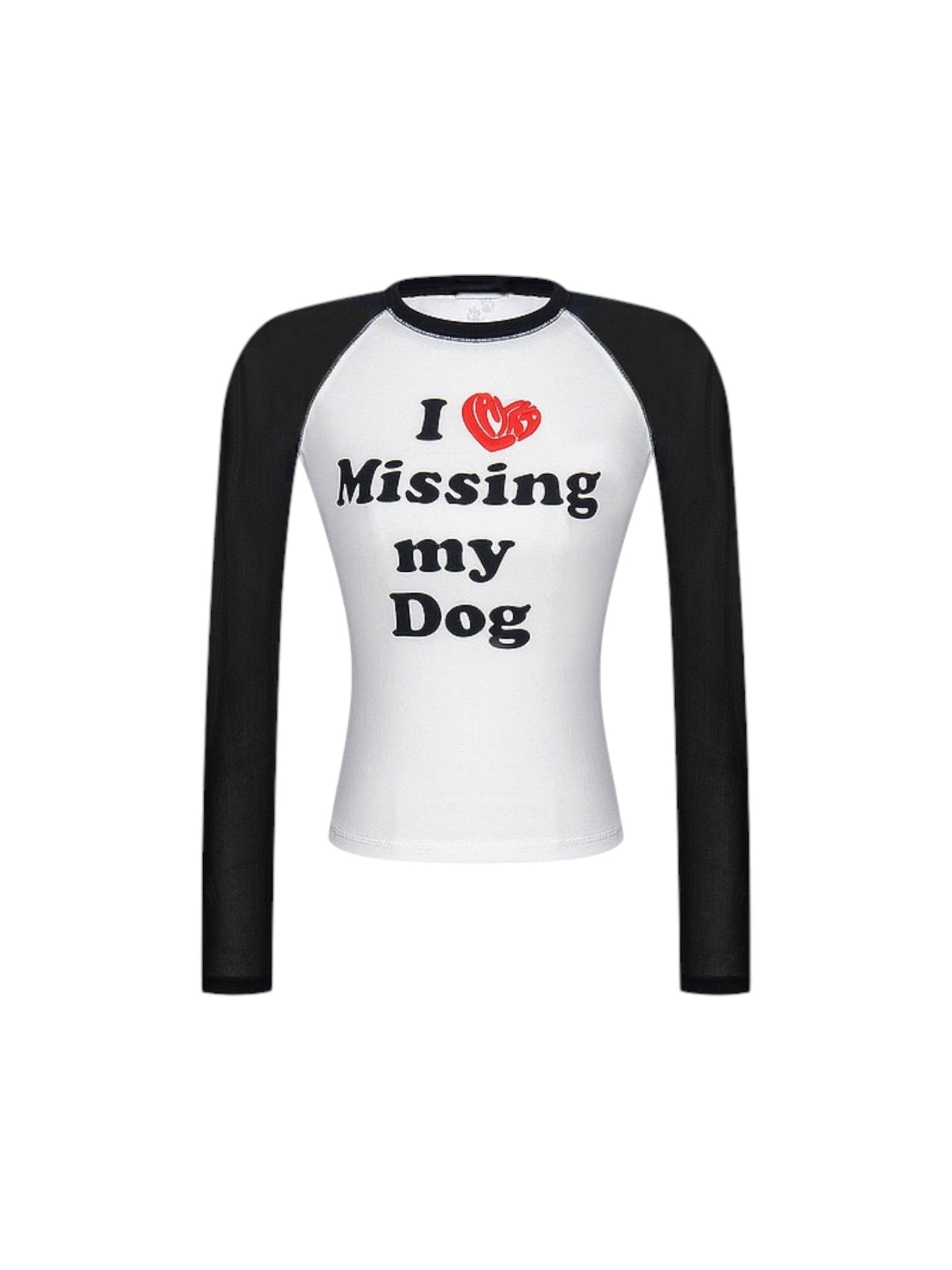 [25SS NEW ARRIVAL] GKIKZ "I LOVE MISSING MY DOG" RAGLAN SLEEVE TEES