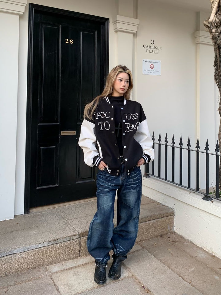 GKIKZ FOCUSSTORM OVERSIZED VARSITY JACKET