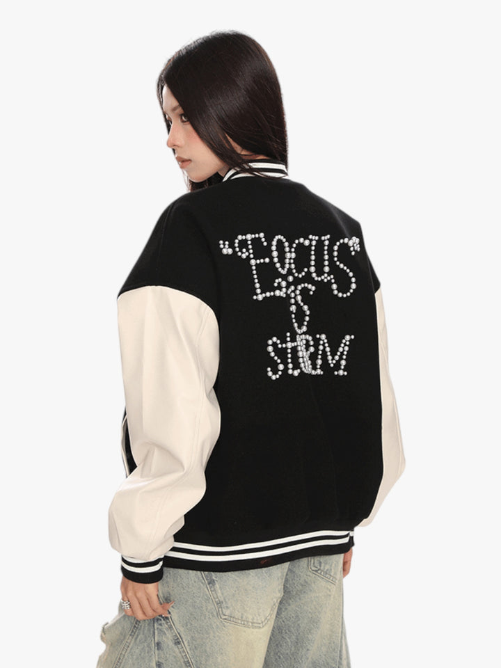 GKIKZ FOCUSSTORM OVERSIZED VARSITY JACKET