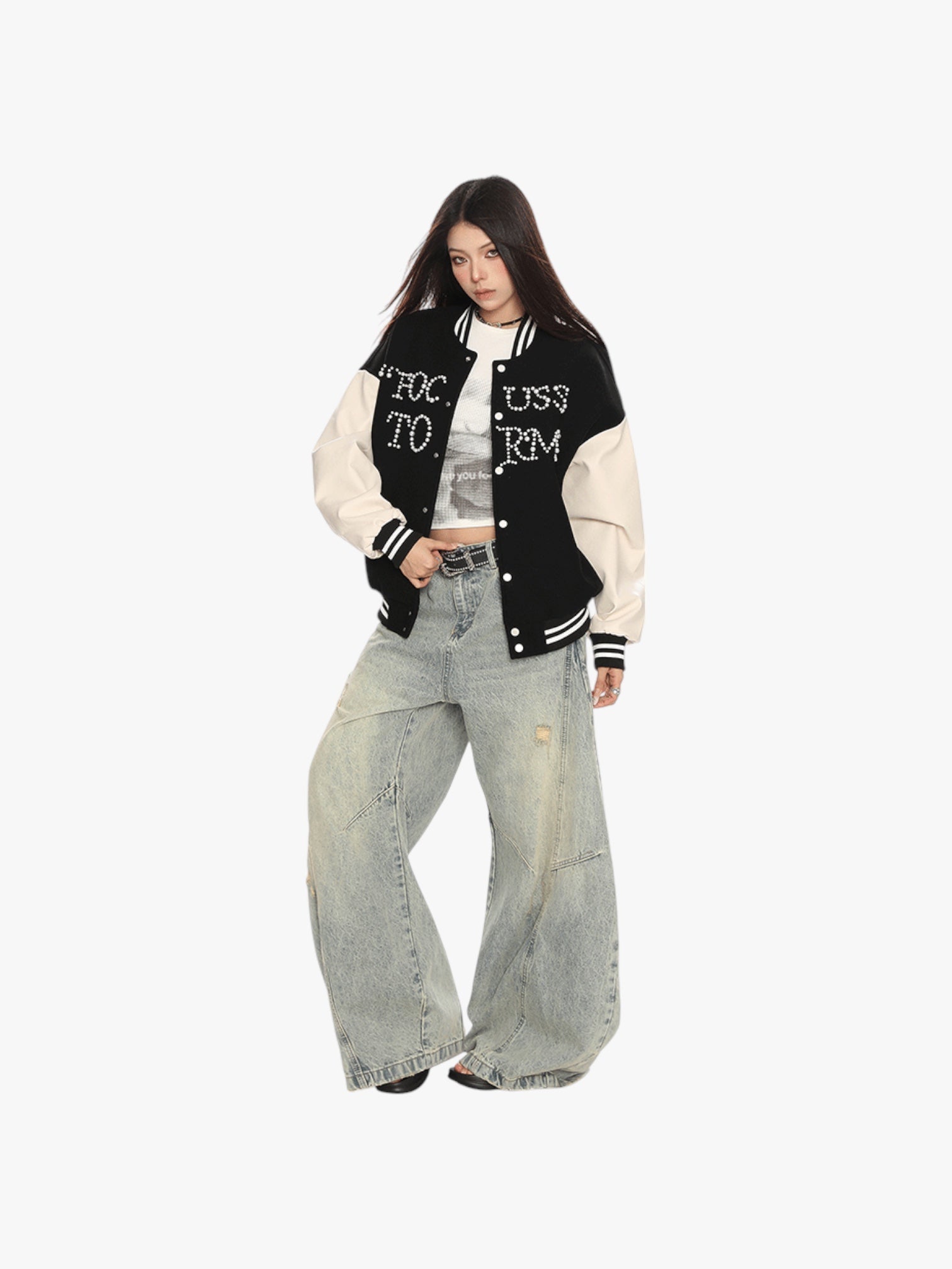 GKIKZ FOCUSSTORM OVERSIZED VARSITY JACKET