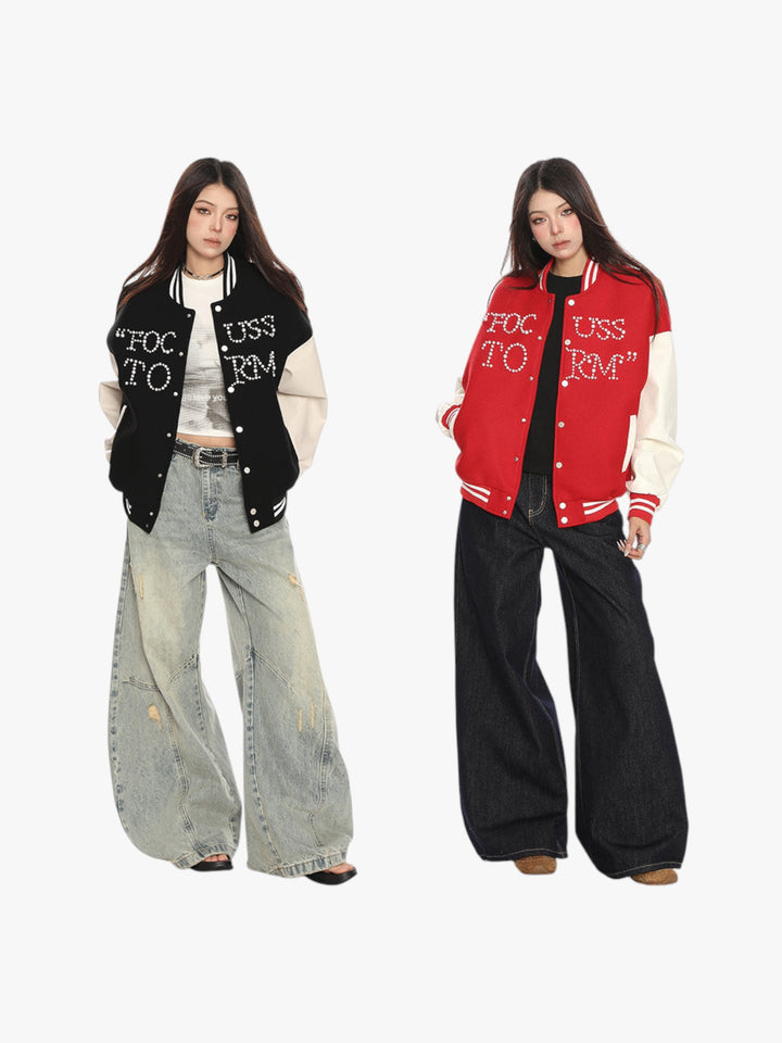 GKIKZ FOCUSSTORM OVERSIZED VARSITY JACKET