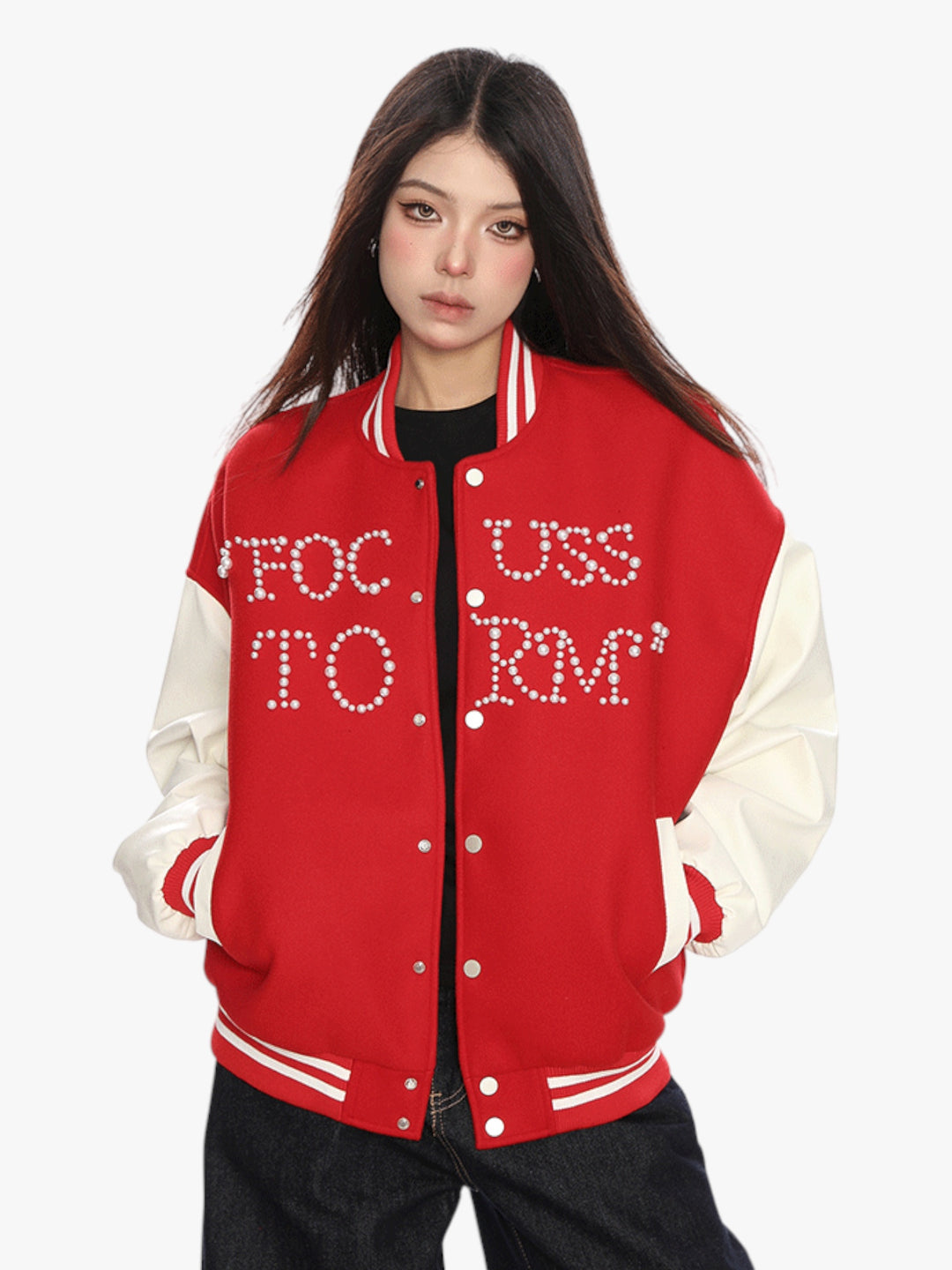 GKIKZ FOCUSSTORM OVERSIZED VARSITY JACKET