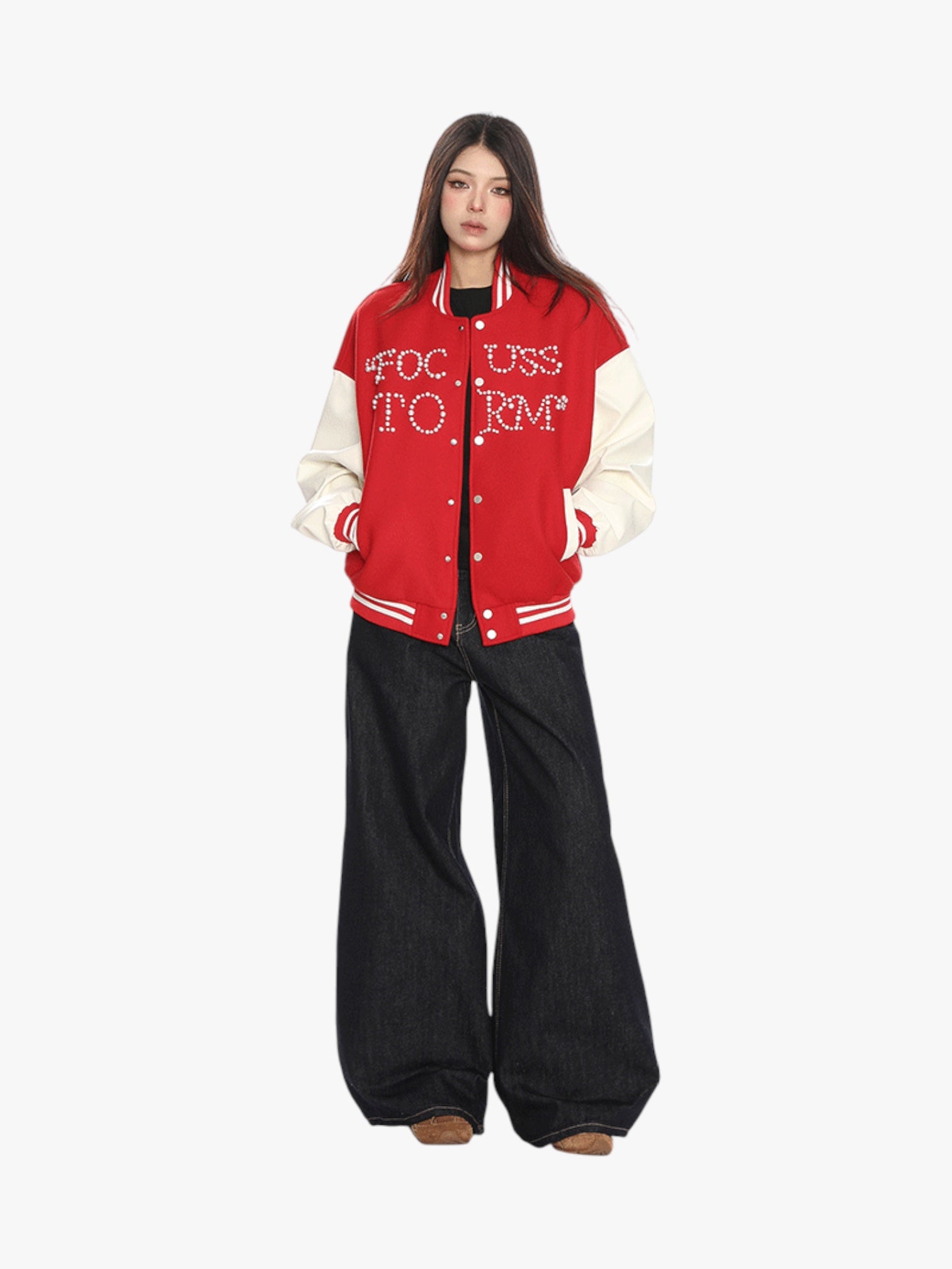GKIKZ FOCUSSTORM OVERSIZED VARSITY JACKET
