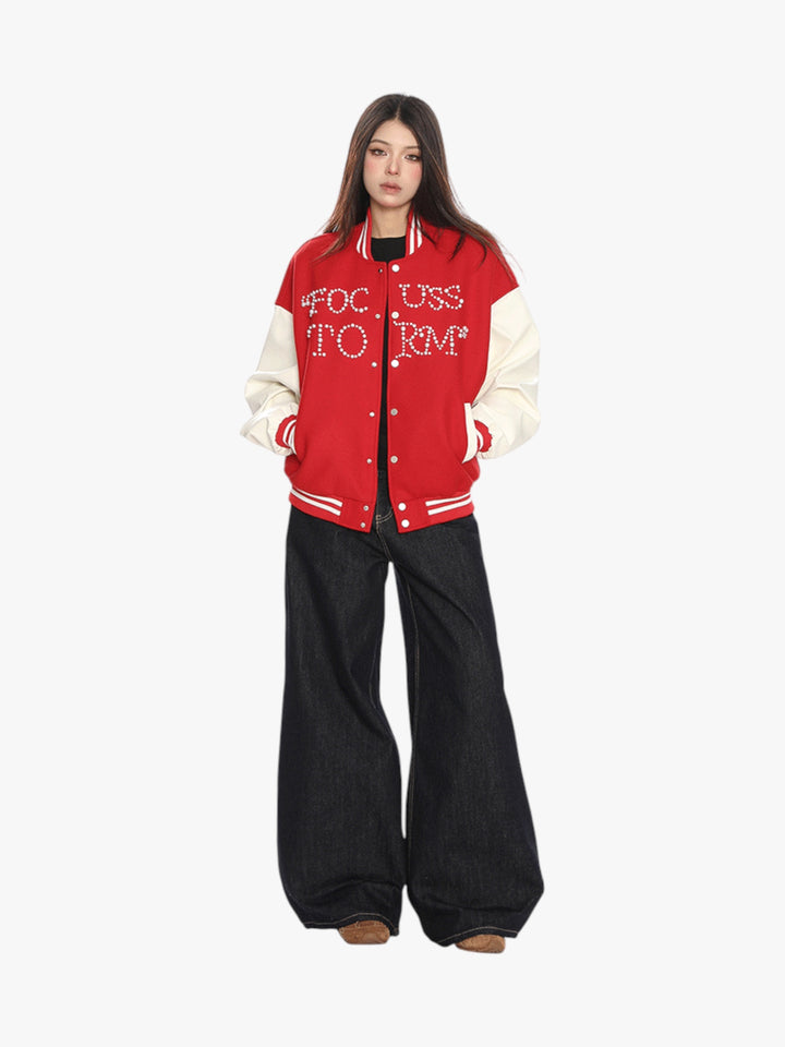 GKIKZ FOCUSSTORM OVERSIZED VARSITY JACKET