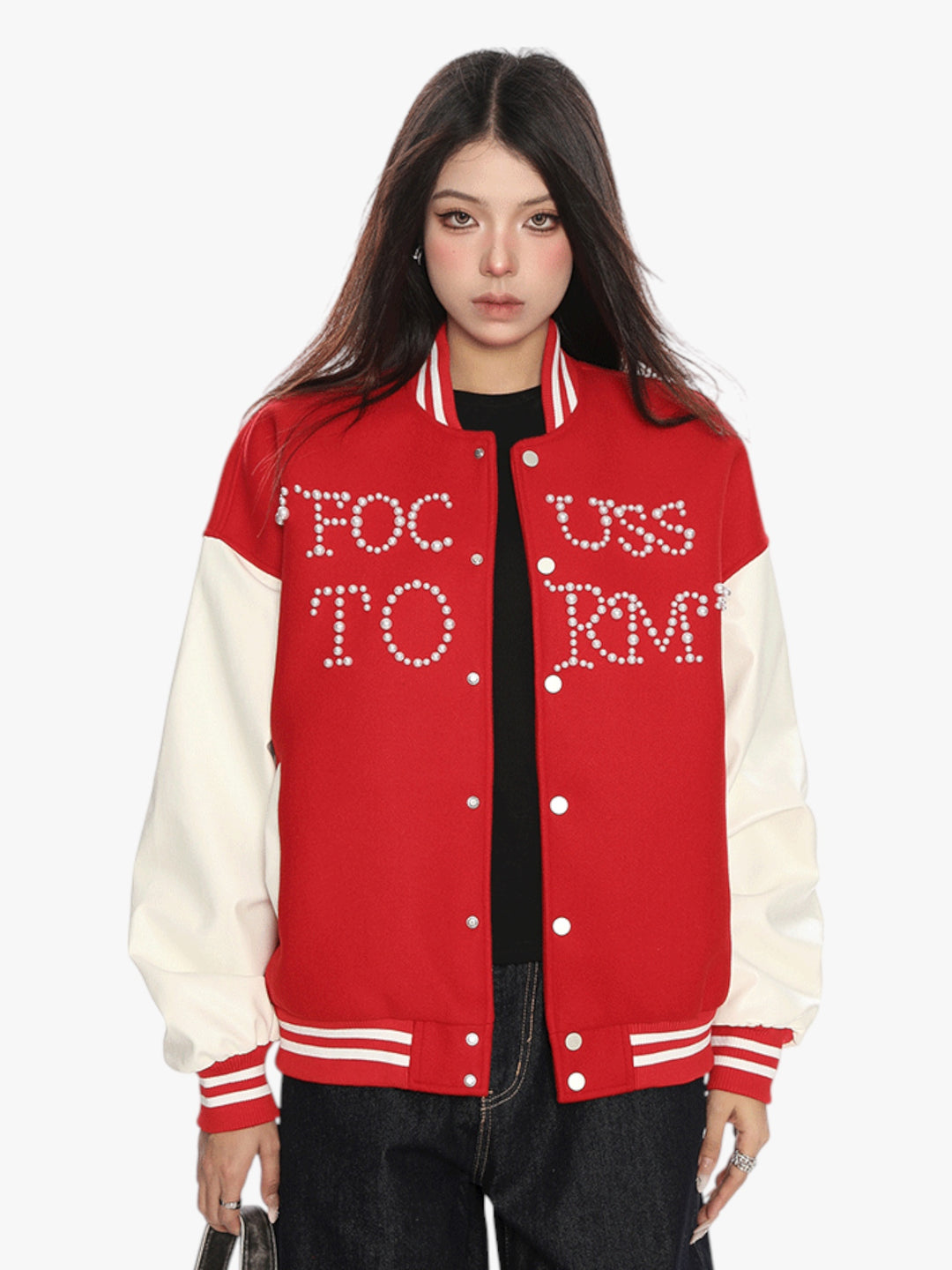 GKIKZ FOCUSSTORM OVERSIZED VARSITY JACKET