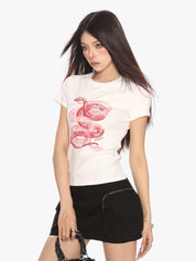 [25SS NEW ARRIVAL] GKIKZ SERPANT GRAPHIC BREATHABLE SHORT-SLEEVE TEES