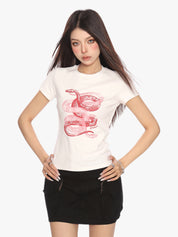 [25SS NEW ARRIVAL] GKIKZ SERPANT GRAPHIC BREATHABLE SHORT-SLEEVE TEES
