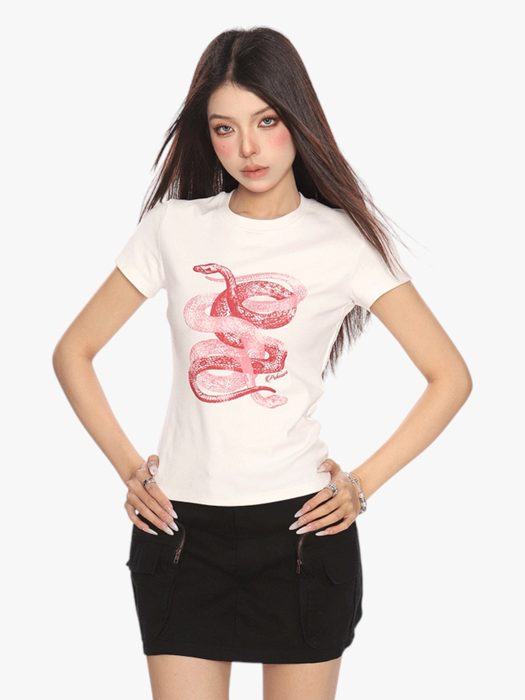 GKIKZ SERPANT GRAPHIC BREATHABLE SHORT-SLEEVE TEES