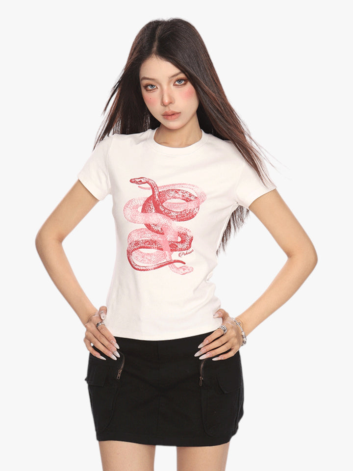 GKIKZ SERPANT GRAPHIC BREATHABLE SHORT-SLEEVE TEES