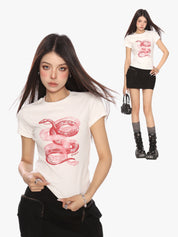 [25SS NEW ARRIVAL] GKIKZ SERPANT GRAPHIC BREATHABLE SHORT-SLEEVE TEES
