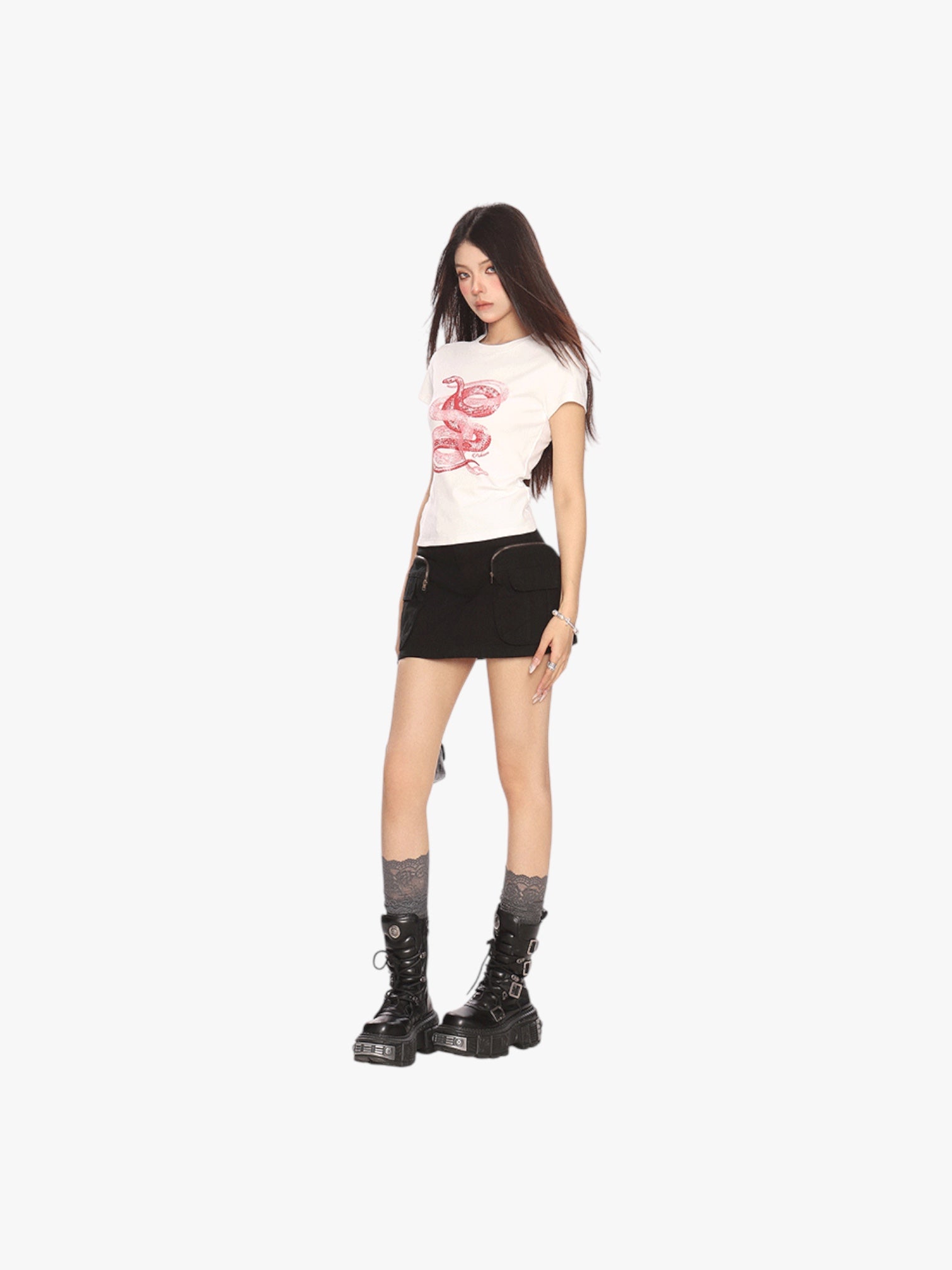 GKIKZ SERPANT GRAPHIC BREATHABLE SHORT-SLEEVE TEES
