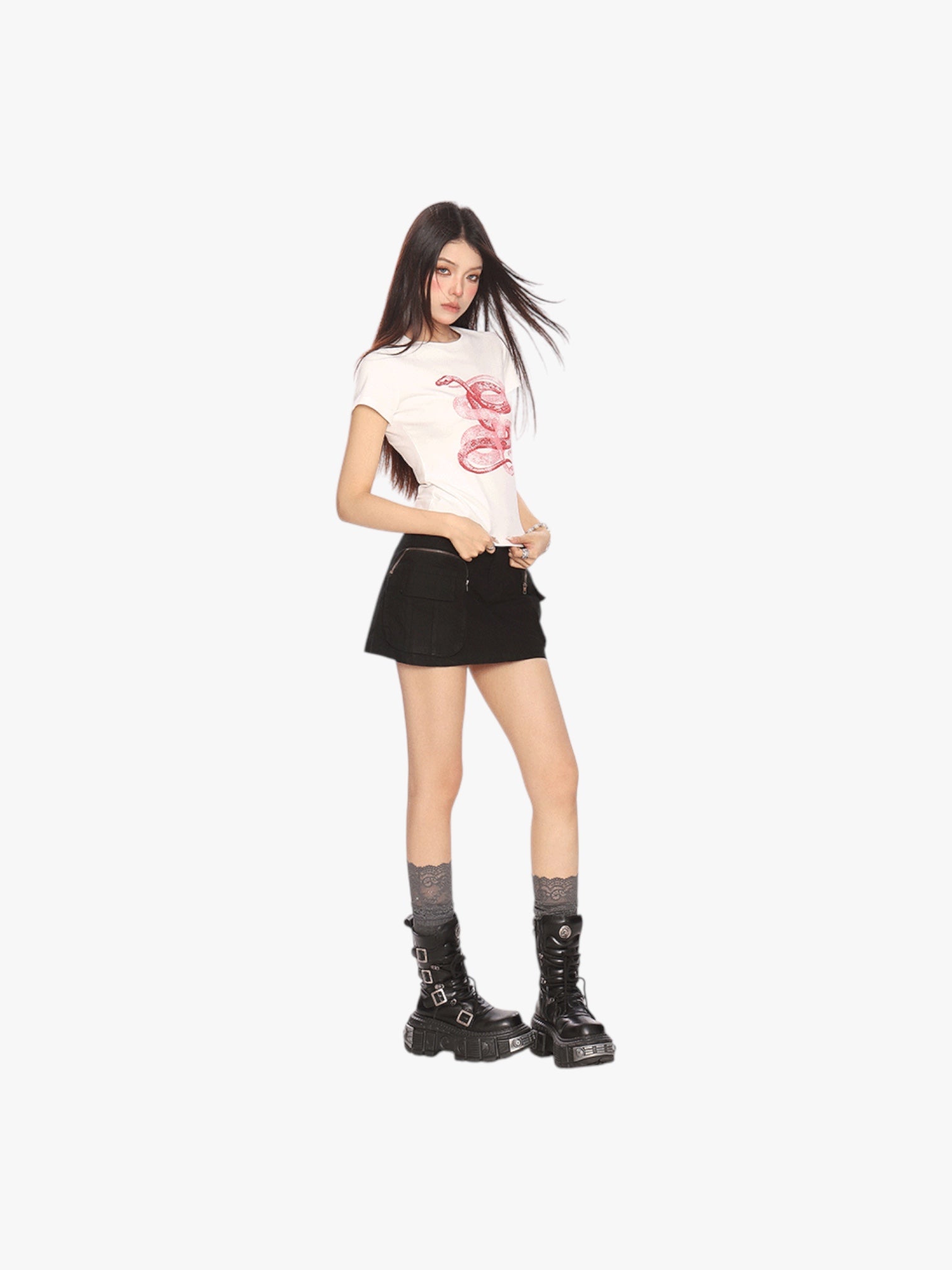 GKIKZ SERPANT GRAPHIC BREATHABLE SHORT-SLEEVE TEES