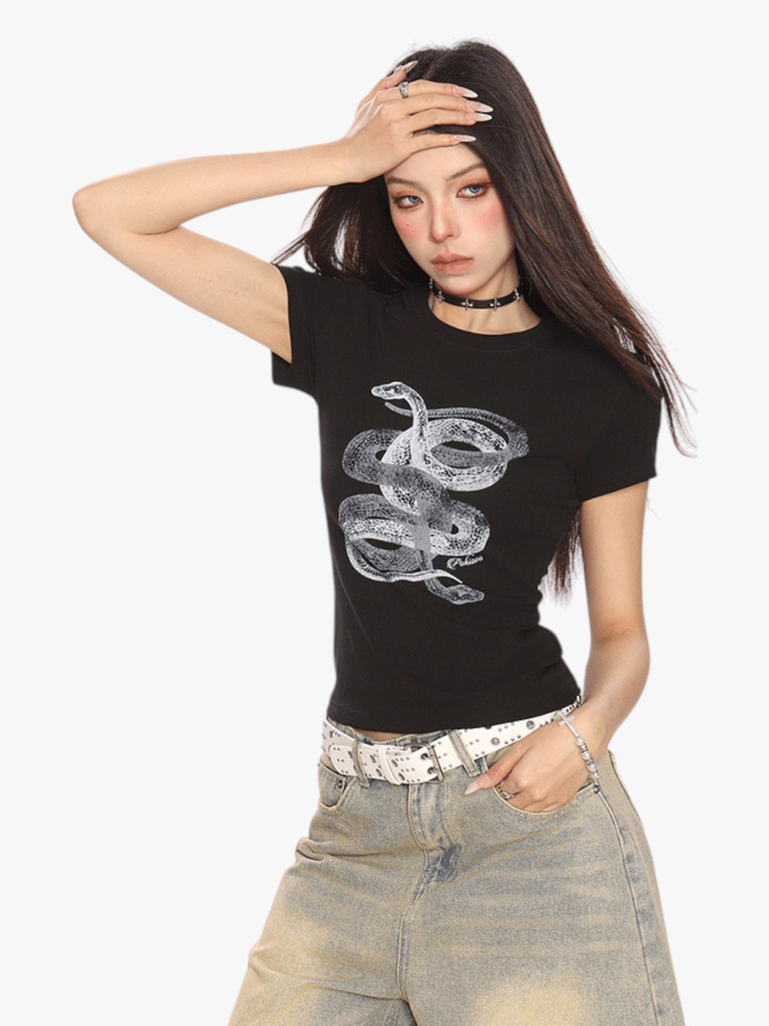 GKIKZ SERPANT GRAPHIC BREATHABLE SHORT-SLEEVE TEES