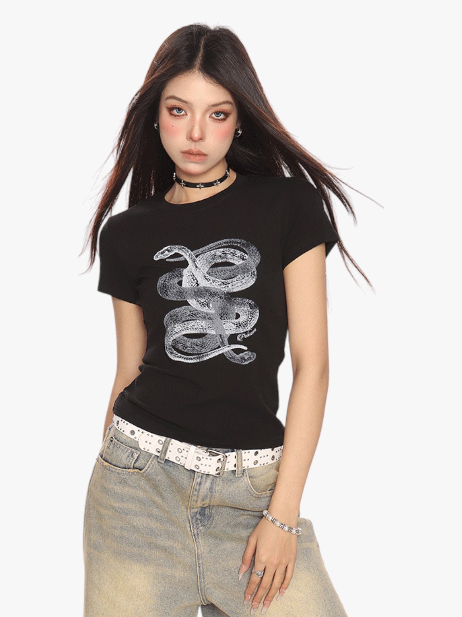 GKIKZ SERPANT GRAPHIC BREATHABLE SHORT-SLEEVE TEES