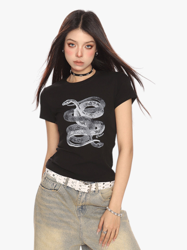 GKIKZ SERPANT GRAPHIC BREATHABLE SHORT-SLEEVE TEES