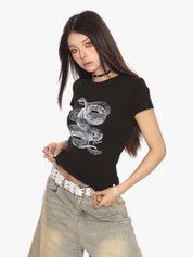 [25SS NEW ARRIVAL] GKIKZ SERPANT GRAPHIC BREATHABLE SHORT-SLEEVE TEES