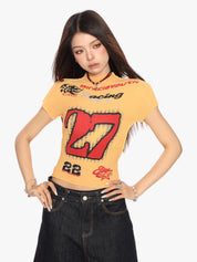 [25SS NEW ARRIVAL] GKIKZ RETRO SPICY RACING TEES