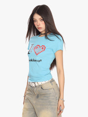 [25SS NEW ARRIVAL] GKIKZ PIXEL HEART BREATHABLE SHORT-SLEEVE TEES