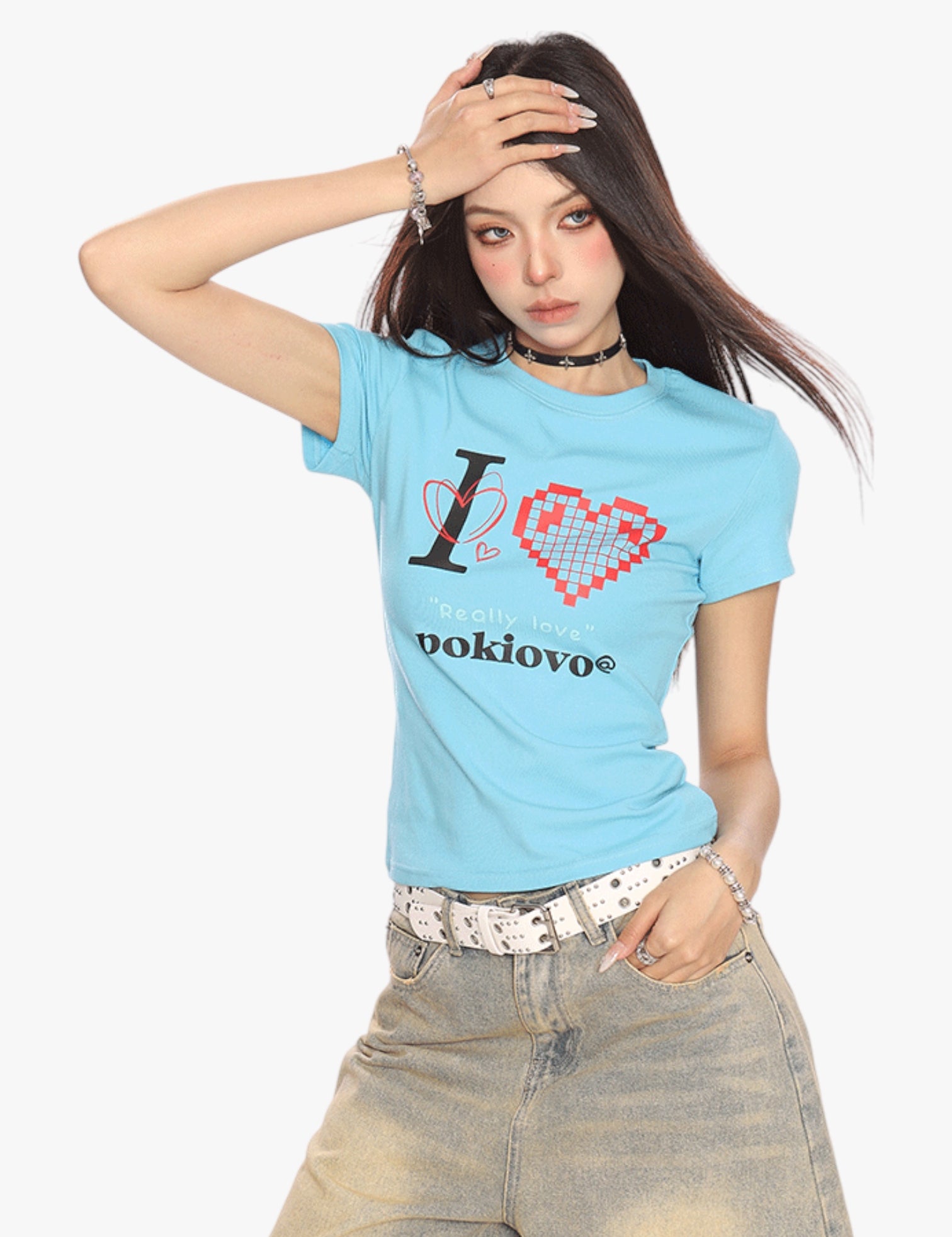 [25SS NEW ARRIVAL] GKIKZ PIXEL HEART BREATHABLE SHORT-SLEEVE TEES