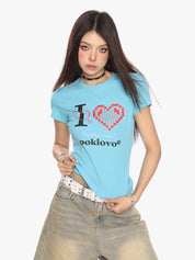 [25SS NEW ARRIVAL] GKIKZ PIXEL HEART BREATHABLE SHORT-SLEEVE TEES