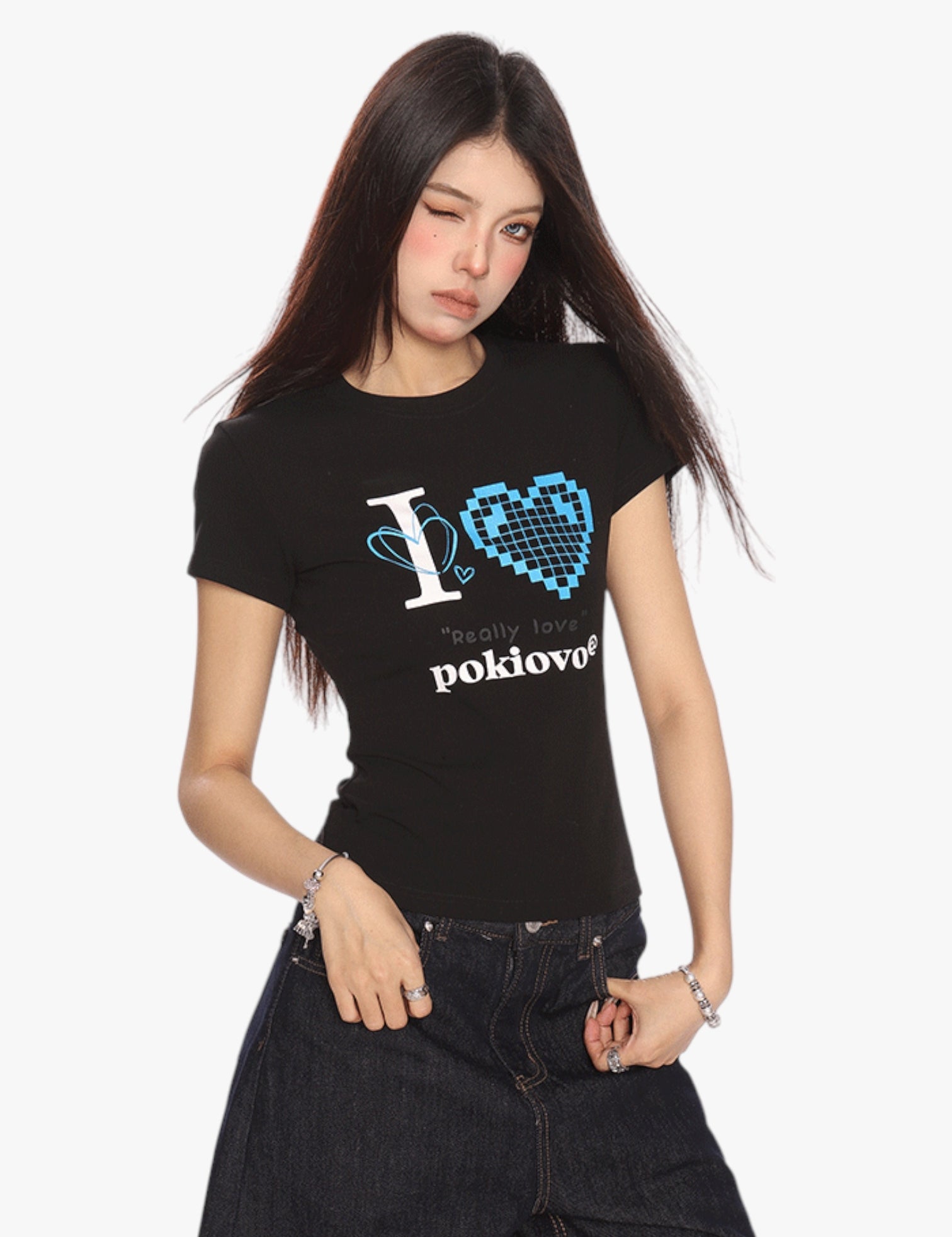 [25SS NEW ARRIVAL] GKIKZ PIXEL HEART BREATHABLE SHORT-SLEEVE TEES