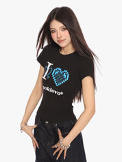 [25SS NEW ARRIVAL] GKIKZ PIXEL HEART BREATHABLE SHORT-SLEEVE TEES