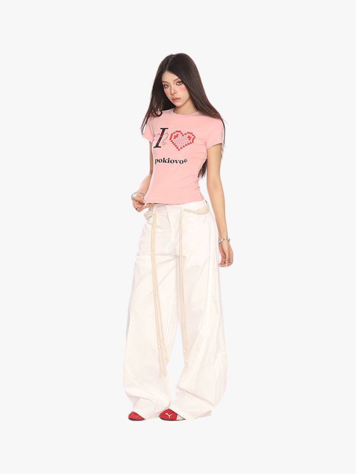 GKIKZ PIXEL HEART BREATHABLE SHORT-SLEEVE TEES