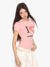 [25SS NEW ARRIVAL] GKIKZ PIXEL HEART BREATHABLE SHORT-SLEEVE TEES