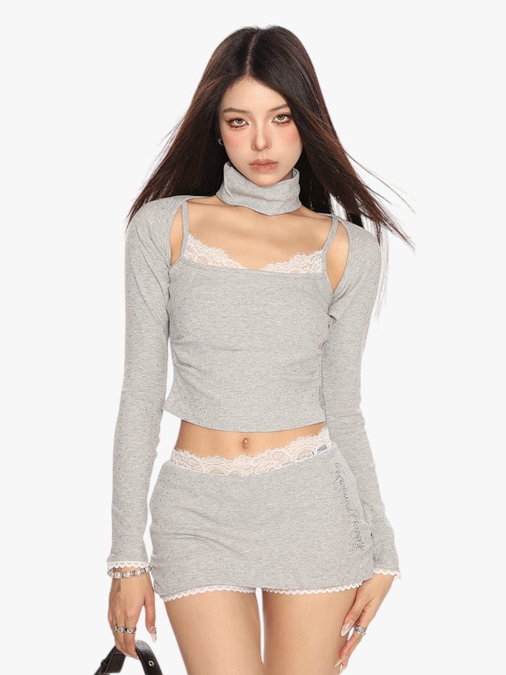 GKIKZ RHINESTONE SHAWL SLING 3PC'S SUIT