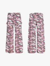 Pink Camouflage Cargo Bootcut Pants