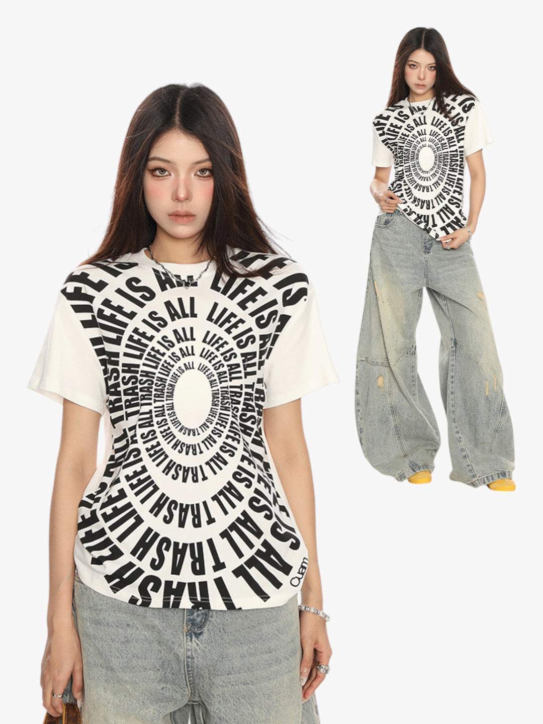 GKIKZ "LIFE IS ALL TRASH" RETRO TEES