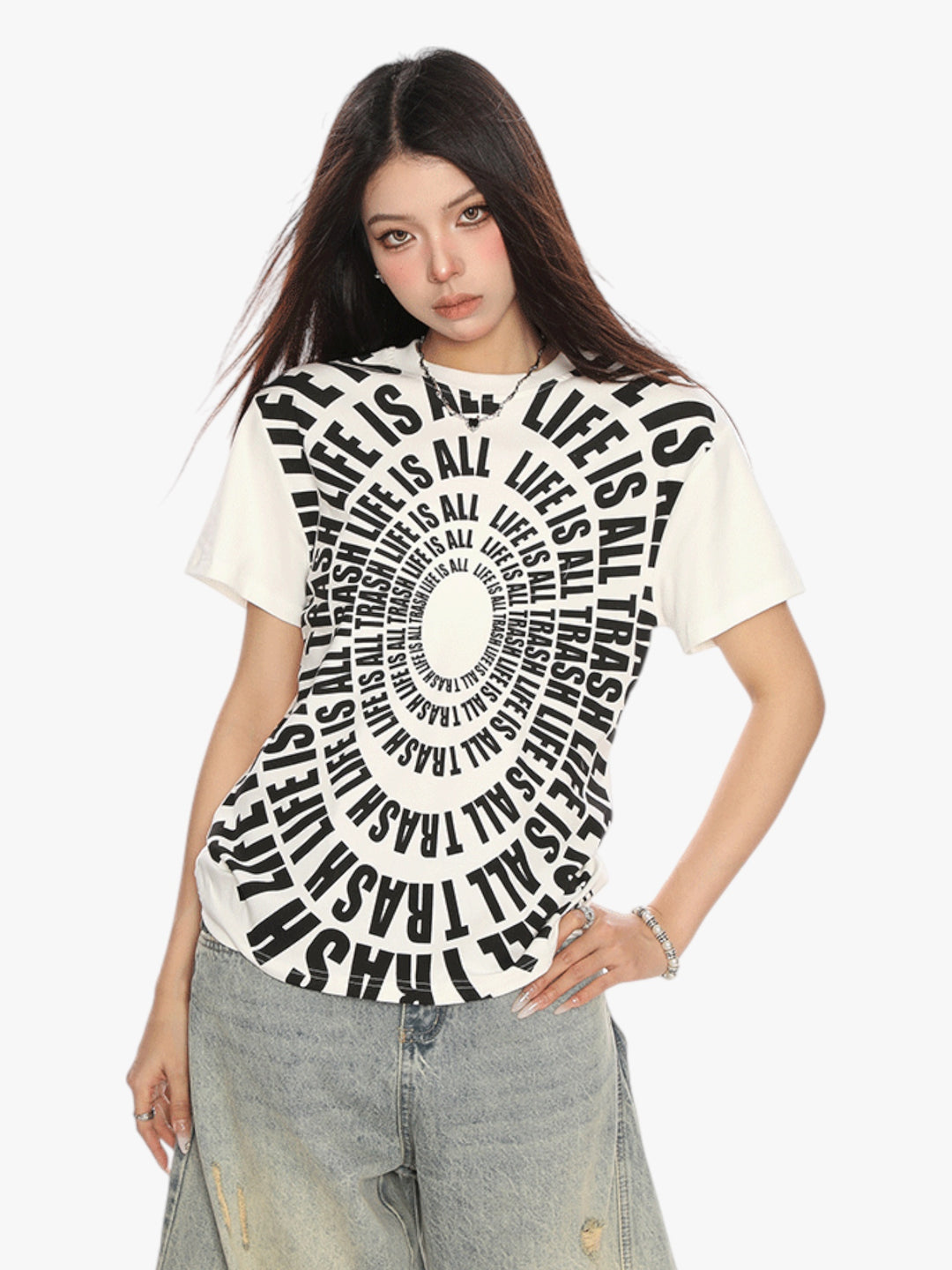 GKIKZ "LIFE IS ALL TRASH" RETRO TEES