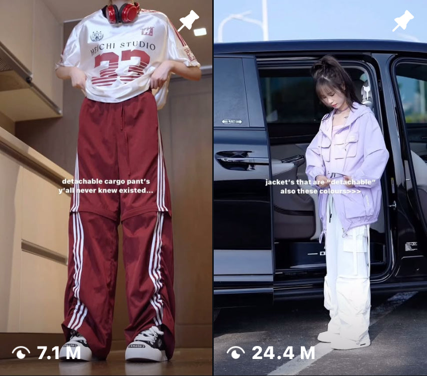 Archive of two GKIKZ styling videos showing detachable trousers and a convertible jacket